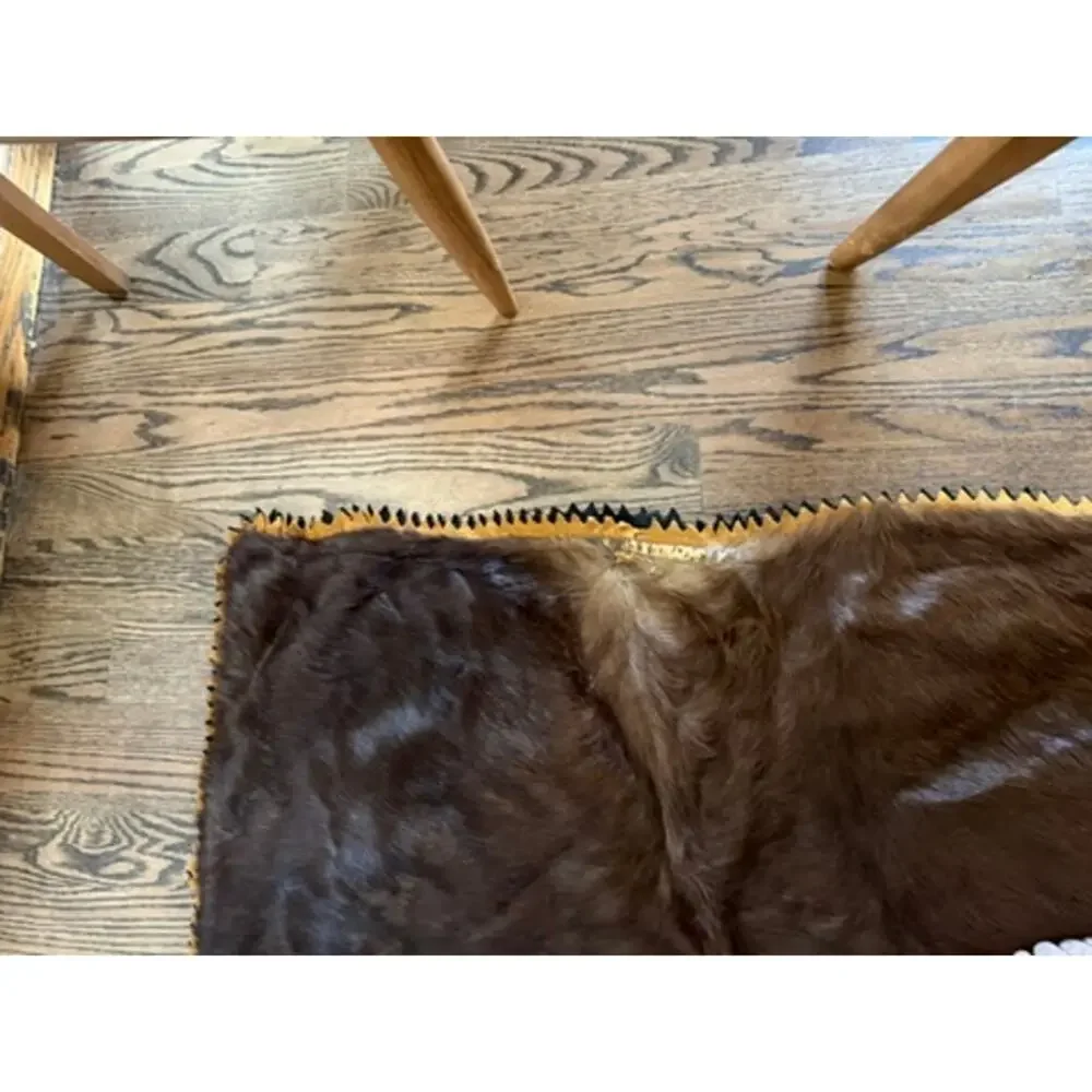 Antique Horse Hair Carriage Buggy Sleigh Wool Blanket by Edes Robe Tanning